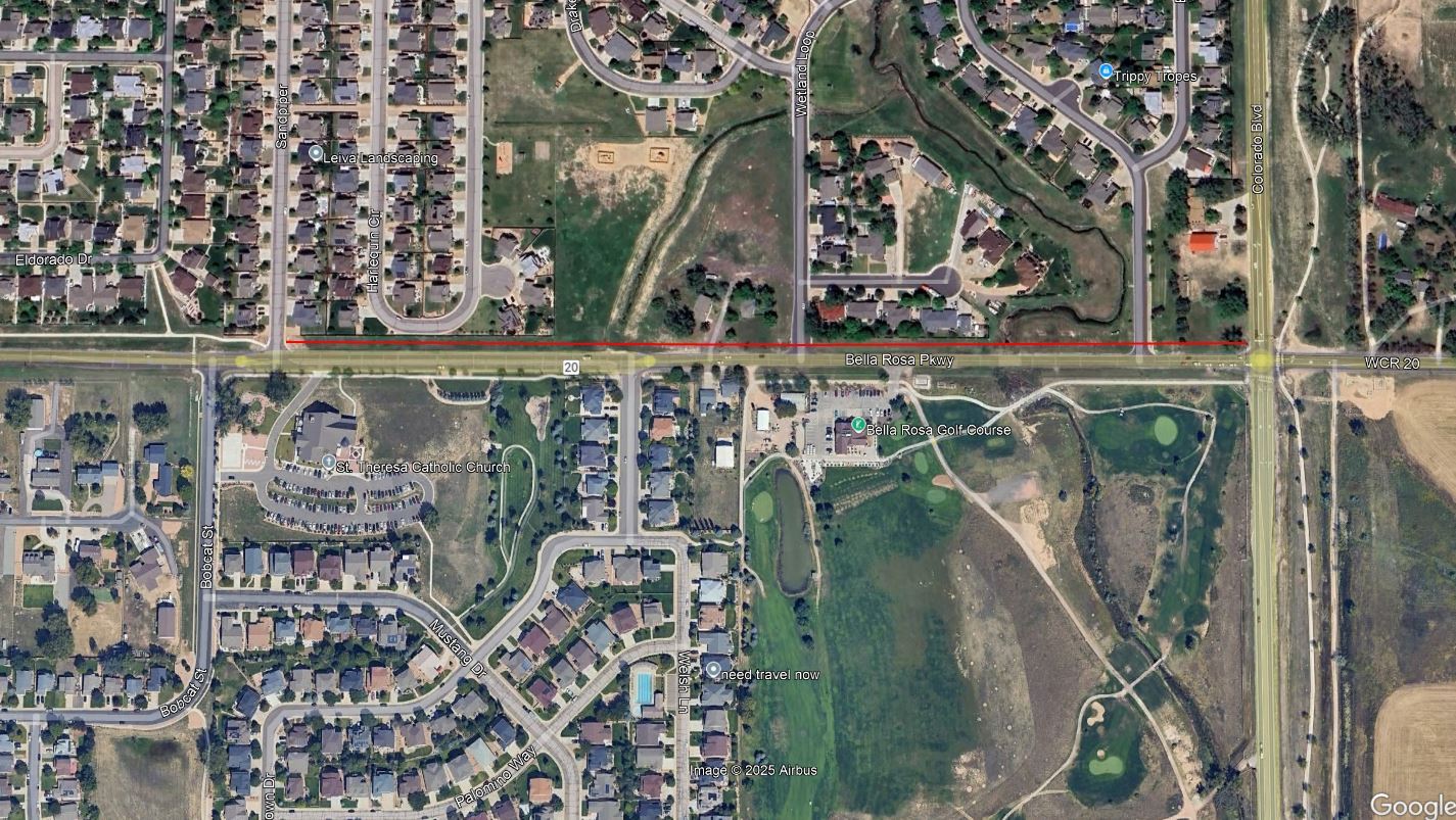 Map showing the trail improvement project along Bella Rosa Parkway.