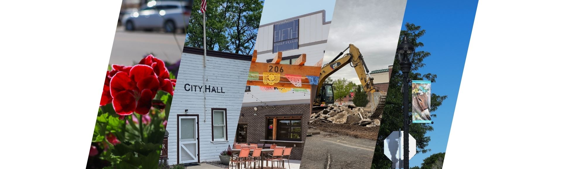 A collage of downtown images of Frederick 